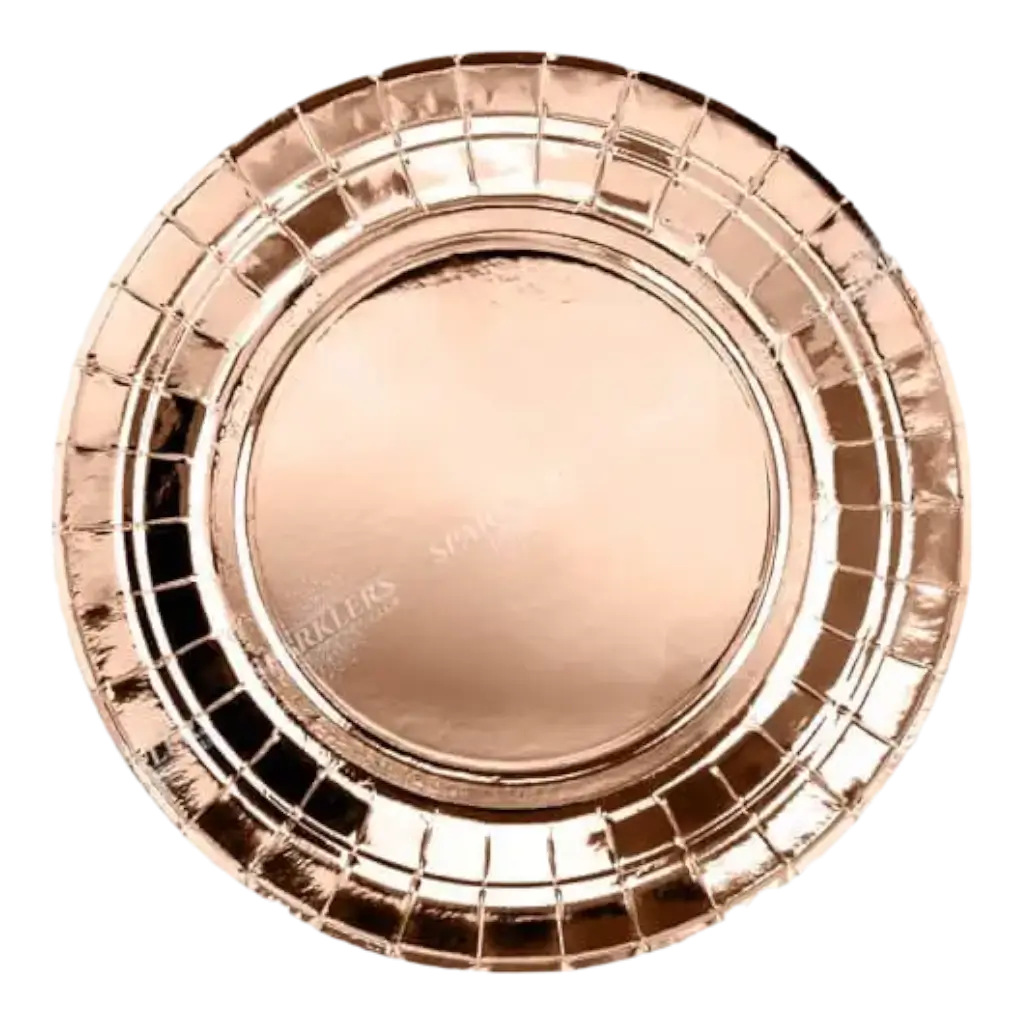 Round paper plate rose gold ø18cm (Set of 6)