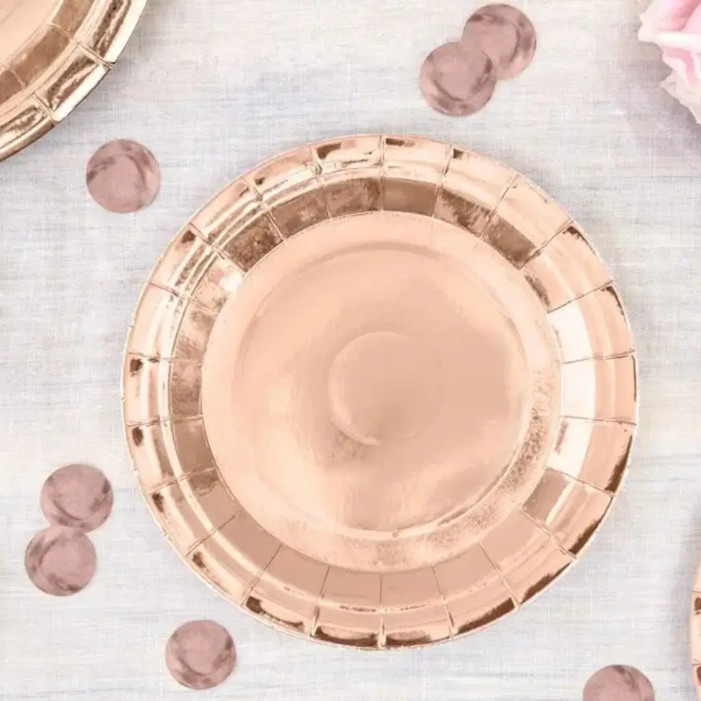 Round paper plate rose gold ø18cm (Set of 6)