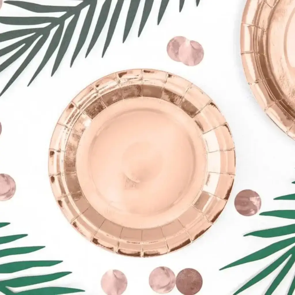 Round paper plate rose gold ø18cm (Set of 6)