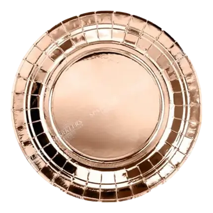 Round paper plate rose gold ø18cm (Set of 6)