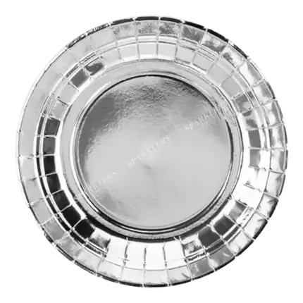 Round paper plate silver ø18cm (Set of 6)