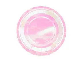 Round iridescent paper plate ø18cm (Set of 6)
