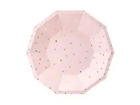 Pink paper plate with gold star (Set of 6)