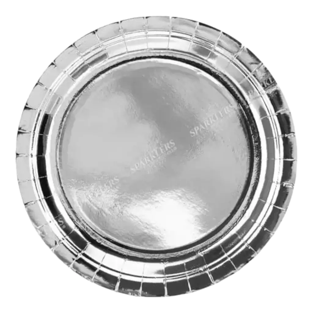 Round paper plate silver ø23cm (Set of 6)