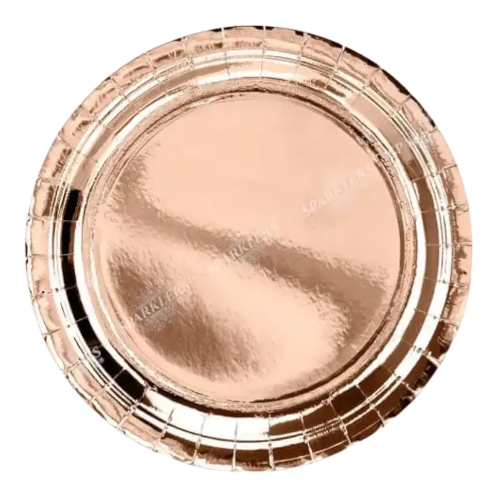 Round paper plate rose gold ø23cm (Set of 6)