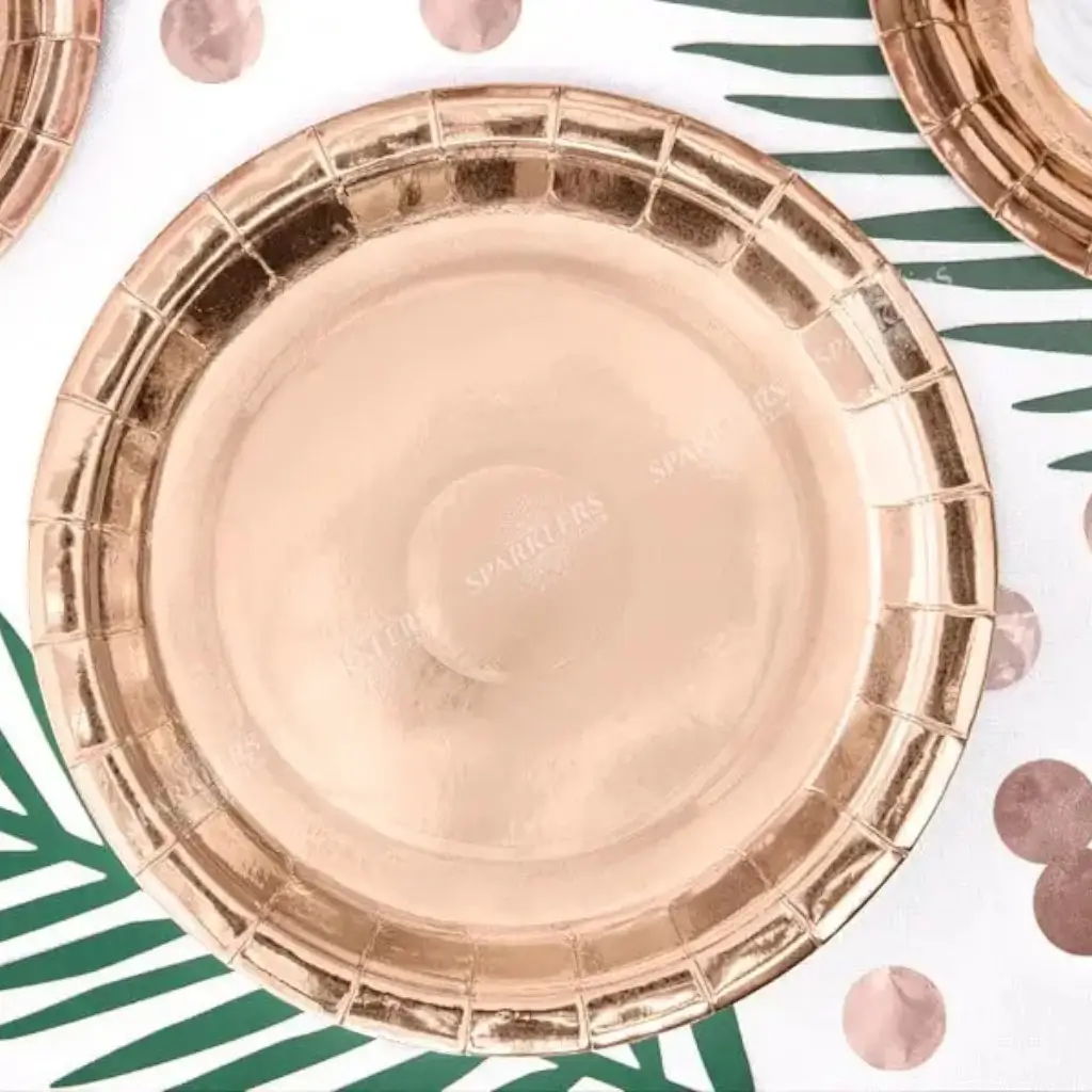 Round paper plate rose gold ø23cm (Set of 6)