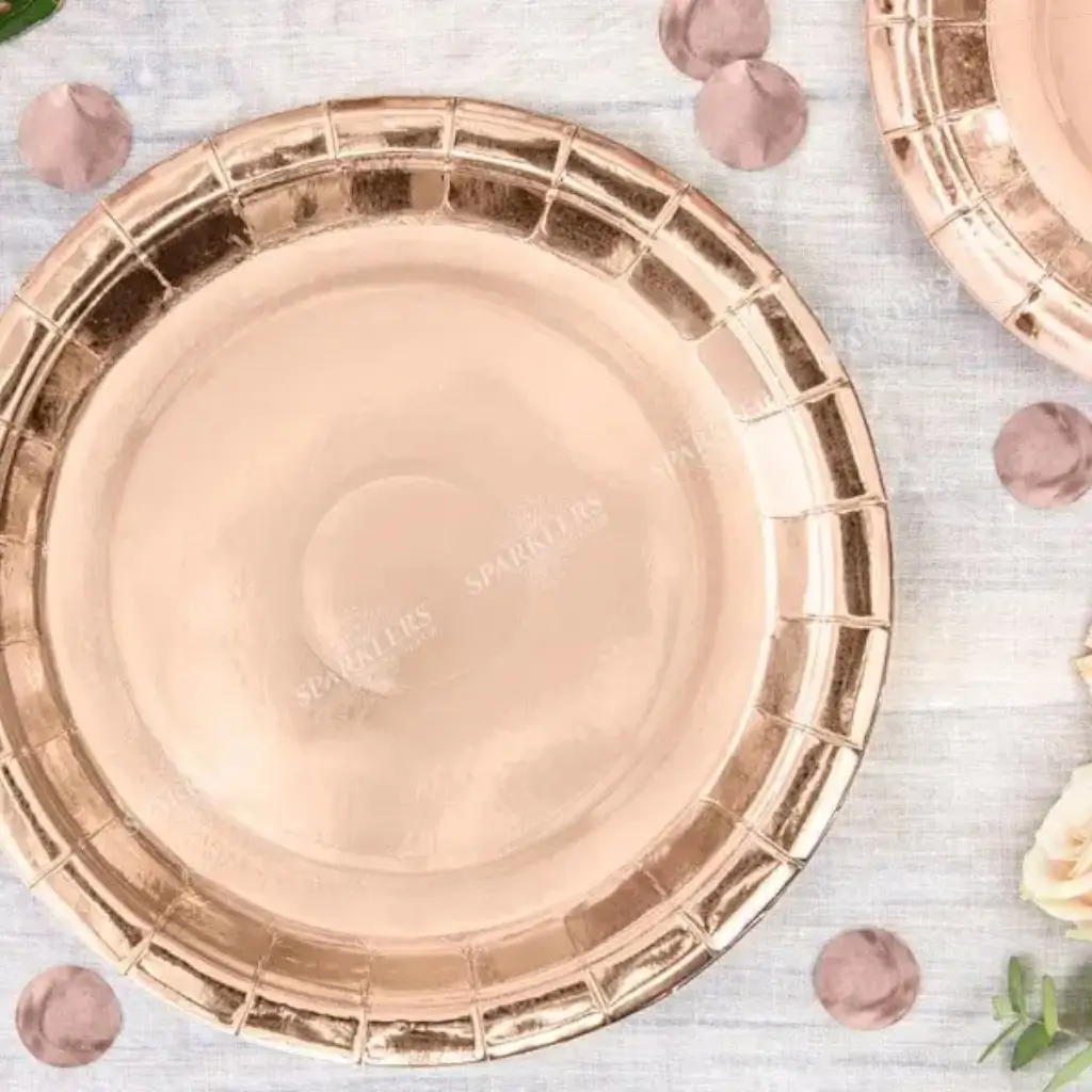 Round paper plate rose gold ø23cm (Set of 6)