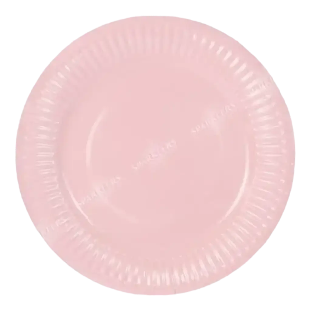Round paper plate pink ø18cm (Set of 6)