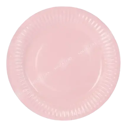 Round paper plate pink ø18cm (Set of 6)