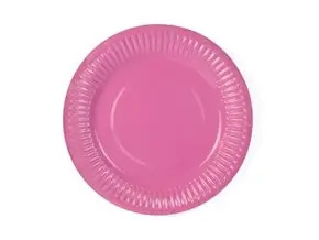 Round paper plate dark pink ø18cm (Set of 6)