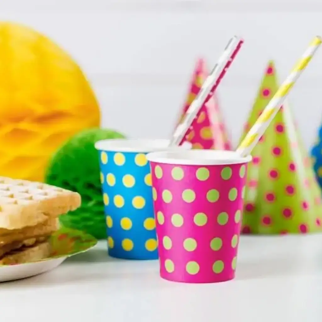 Paper cup with multicoloured dots (Set of 6)