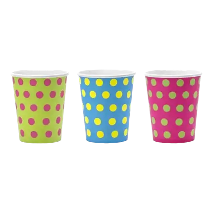 Paper cup with multicoloured dots (Set of 6)