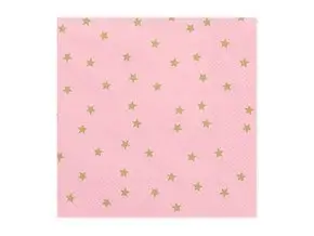 Pink paper towel with gold star pattern (Set of 20)