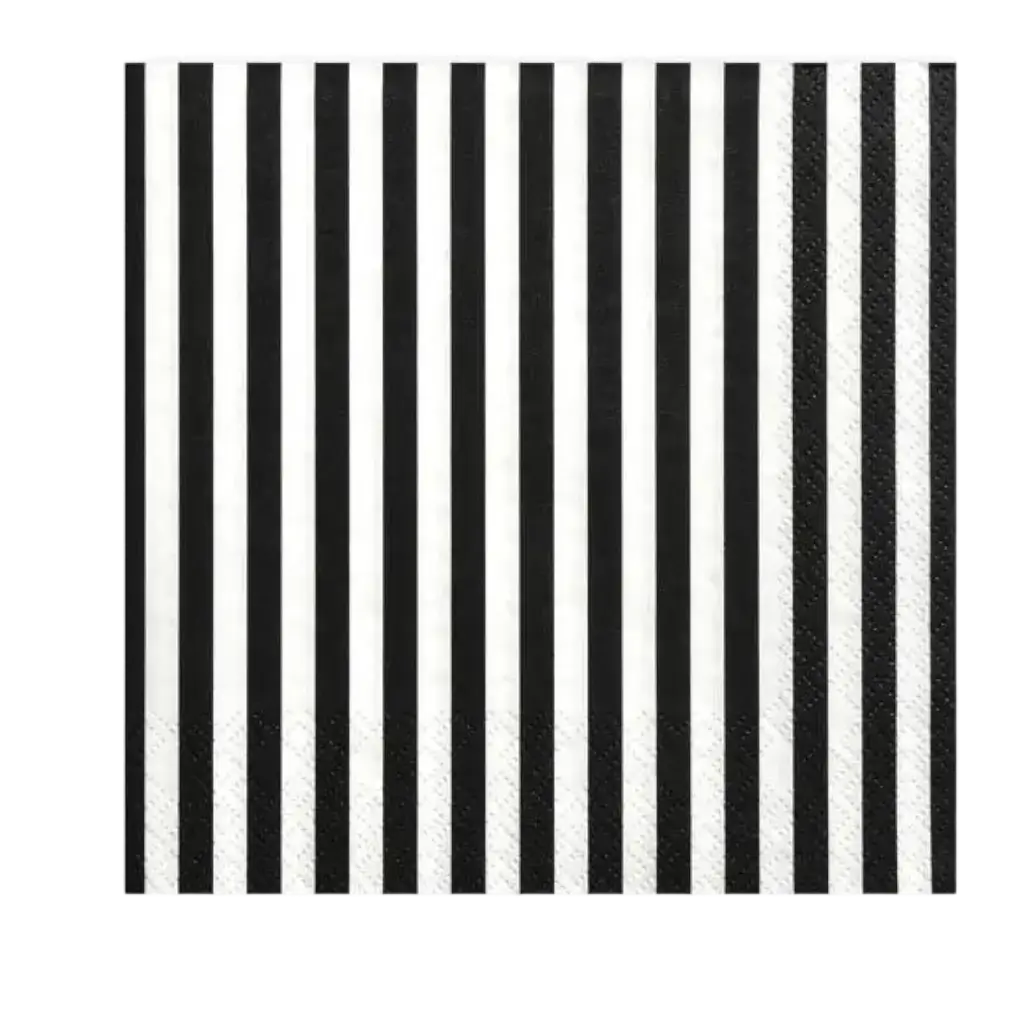 Black and white striped paper towel (Set of 20)