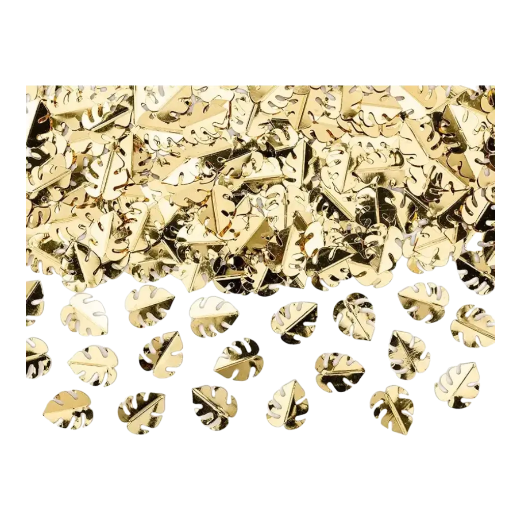 Gold leaf-shaped confetti (15gr)
