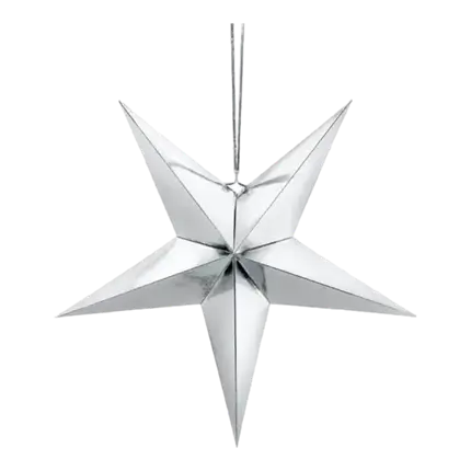 Silver paper star 45cm