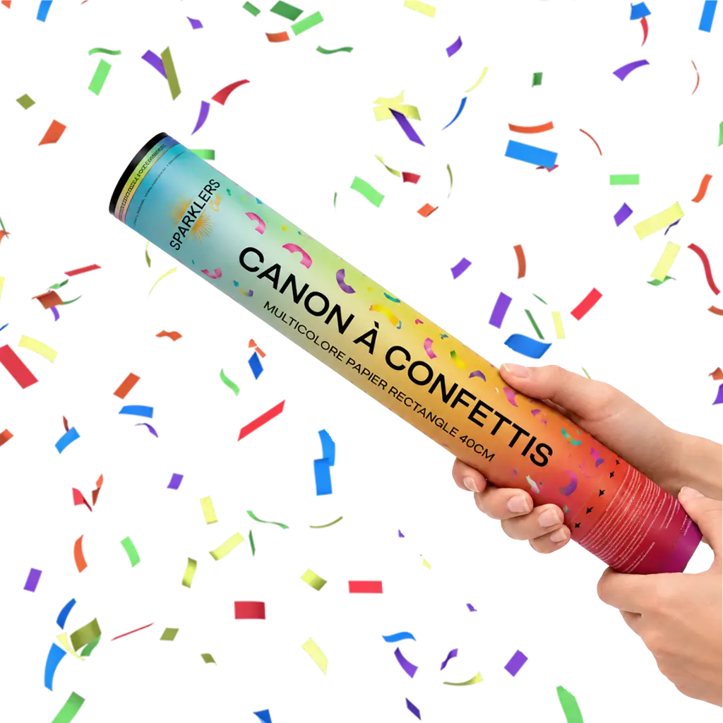 40cm Multicolour confetti cannons