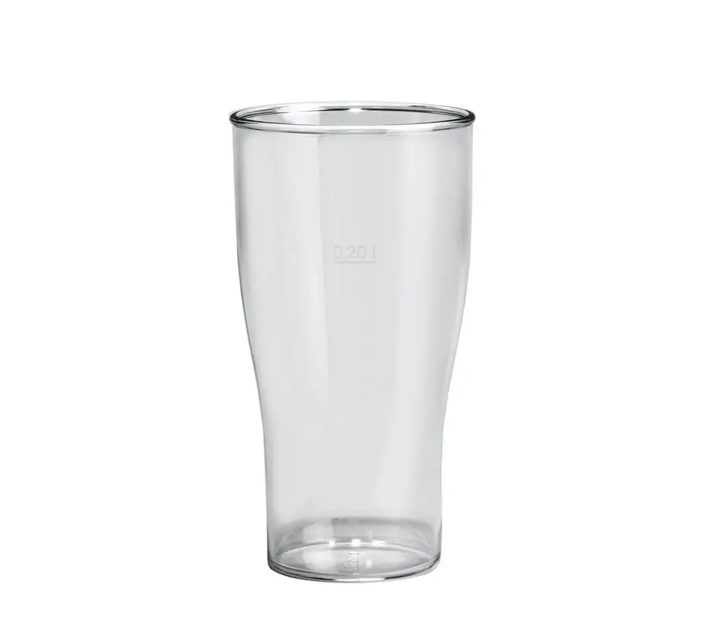 Clear unbreakable beer glass 25cl