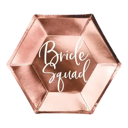 BRIDE SQUAD paper plate Rose Gold (Set of 6)