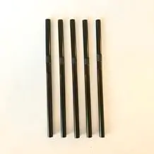 Biodegradable straw PLA flexible black 14cm / ø6mm (250pcs)