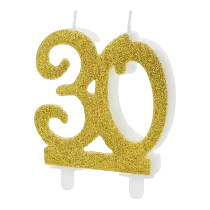 30 year old gold birthday candle