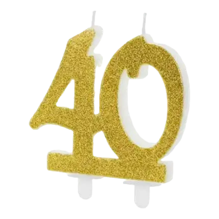 Gold Anniversary Candle 40 years