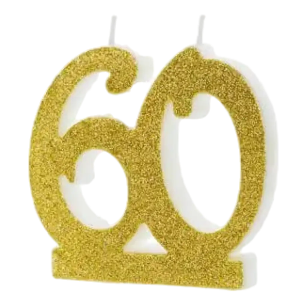 Gold Anniversary Candle 60 years