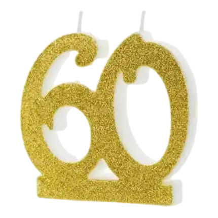 Gold Anniversary Candle 60 years
