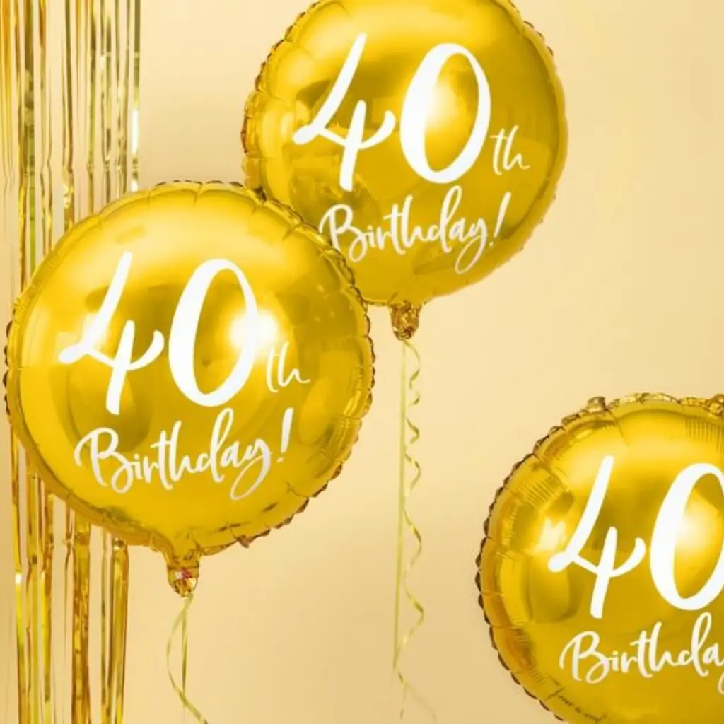 40th Birthday Balloon Gold ø45cm