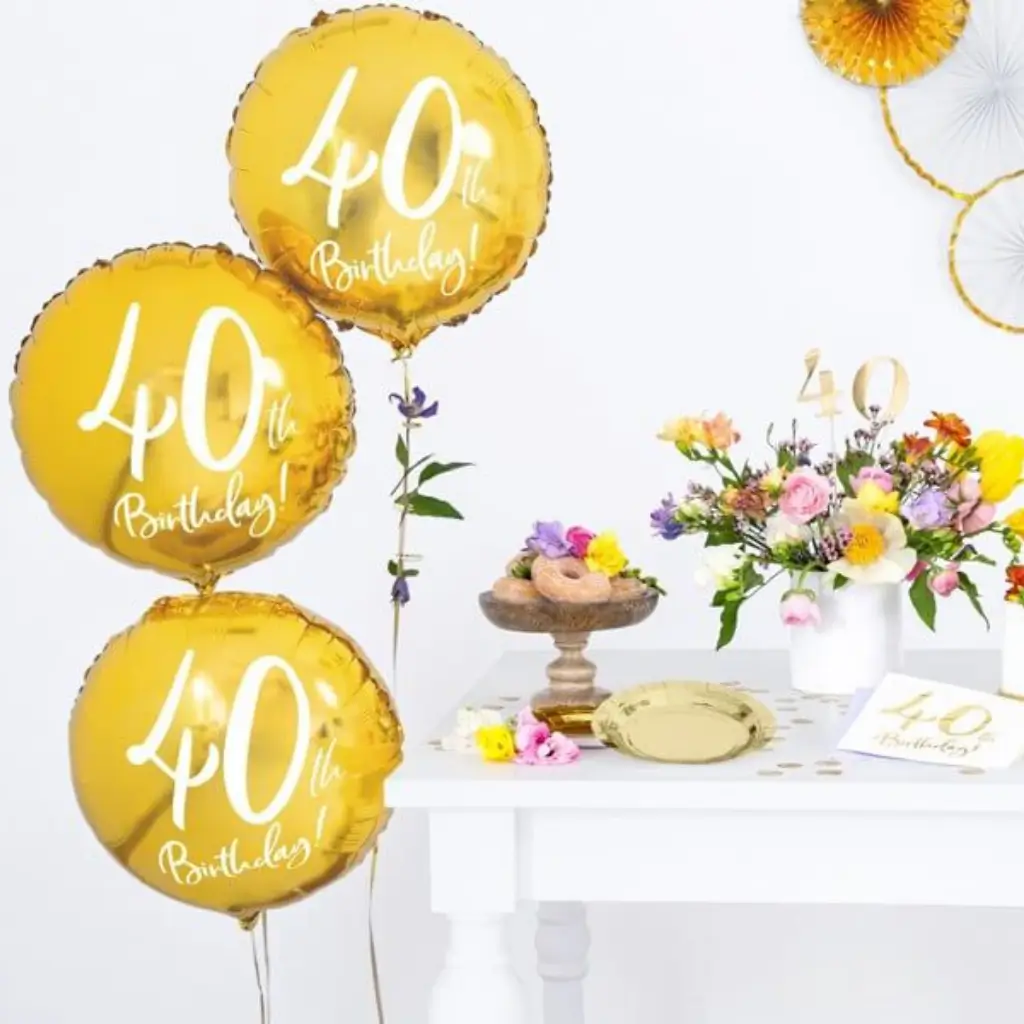40th Birthday Balloon Gold ø45cm