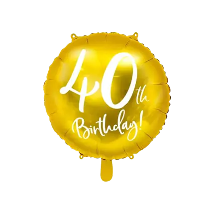 40th Birthday Balloon Gold ø45cm