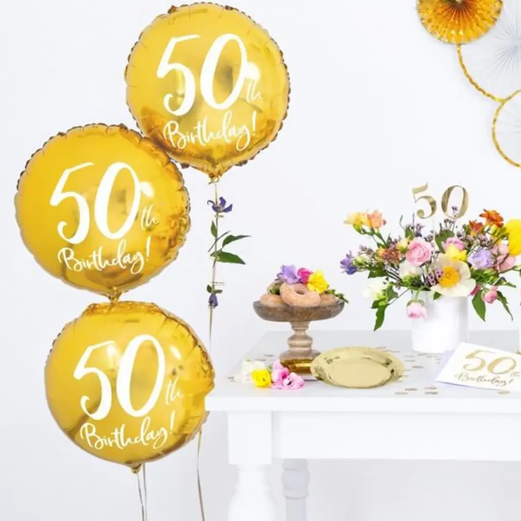 50th Birthday Balloon Gold ø45cm