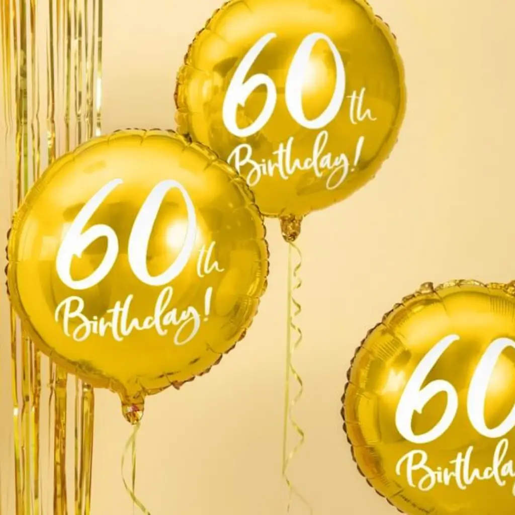 60th Birthday Balloon Gold ø45cm