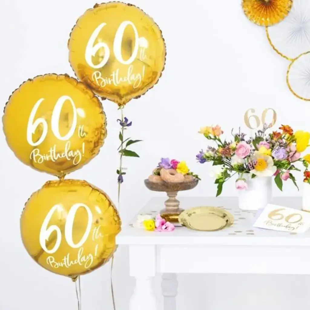 60th Birthday Balloon Gold ø45cm