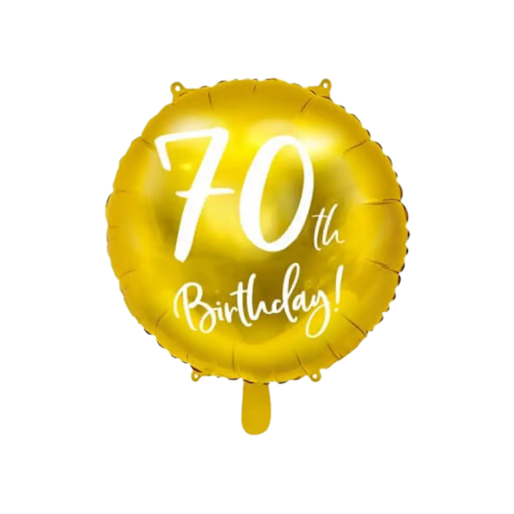 70th Birthday Balloon Gold ø45cm