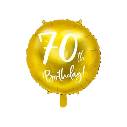70th Birthday Balloon Gold ø45cm
