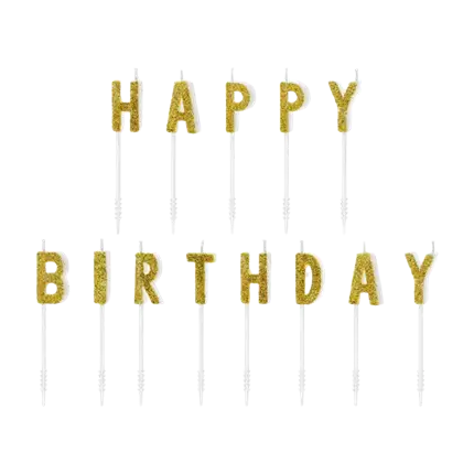 HAPPY BIRTHDAY candle Gold