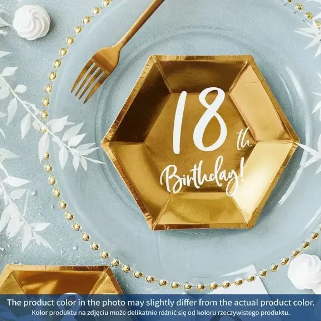 Paper plate 30th Birtdhay gold (Set of 6)