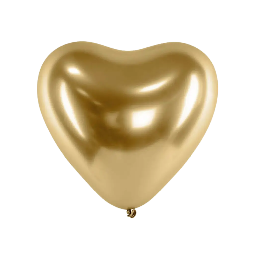 Pack of 50 metallic gold heart balloons