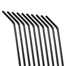 Biodegradable straw PLA flexible white 21cm ø5mm (50pcs)