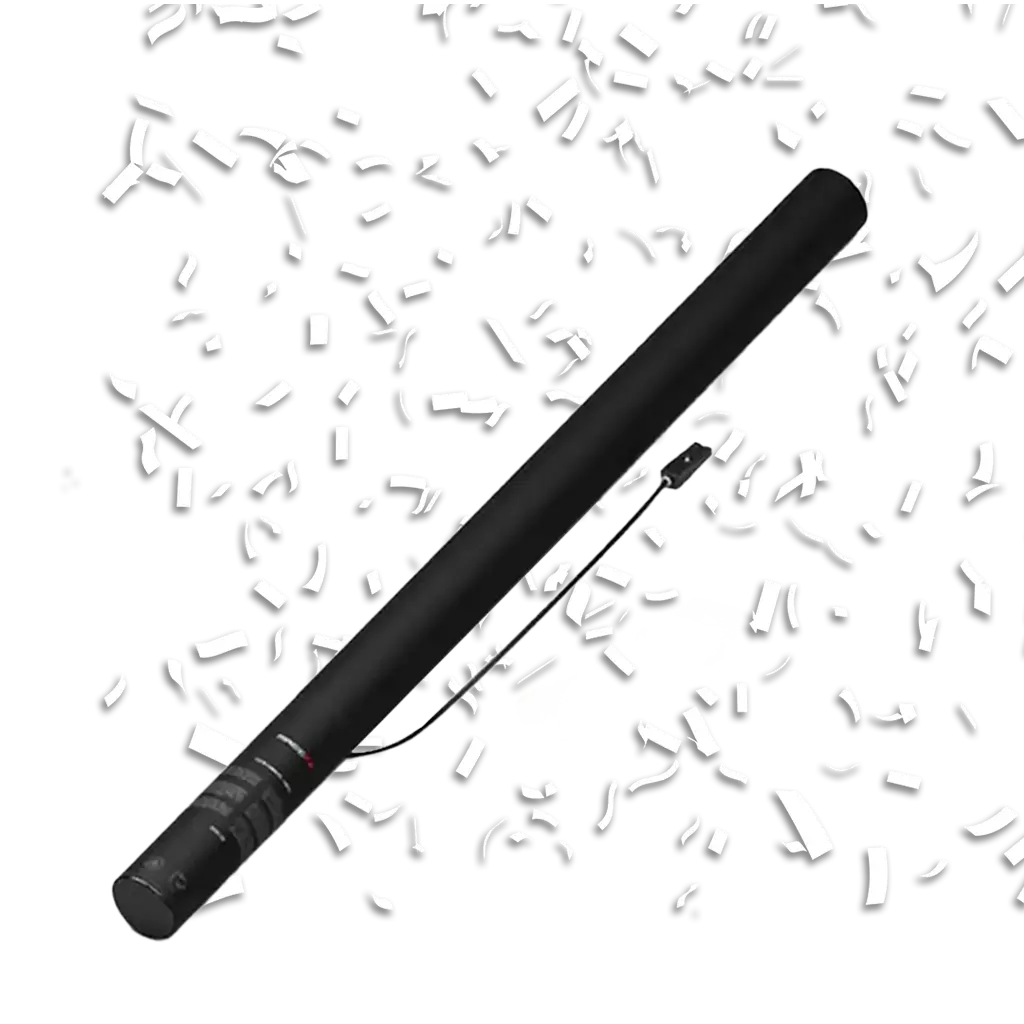 White electric confetti gun 80 cm 100% Biodegradable