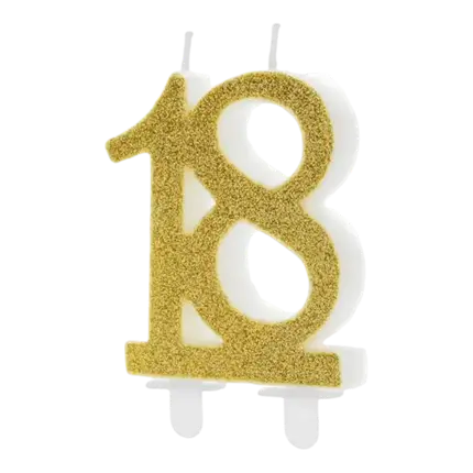 18 year old gold birthday candle