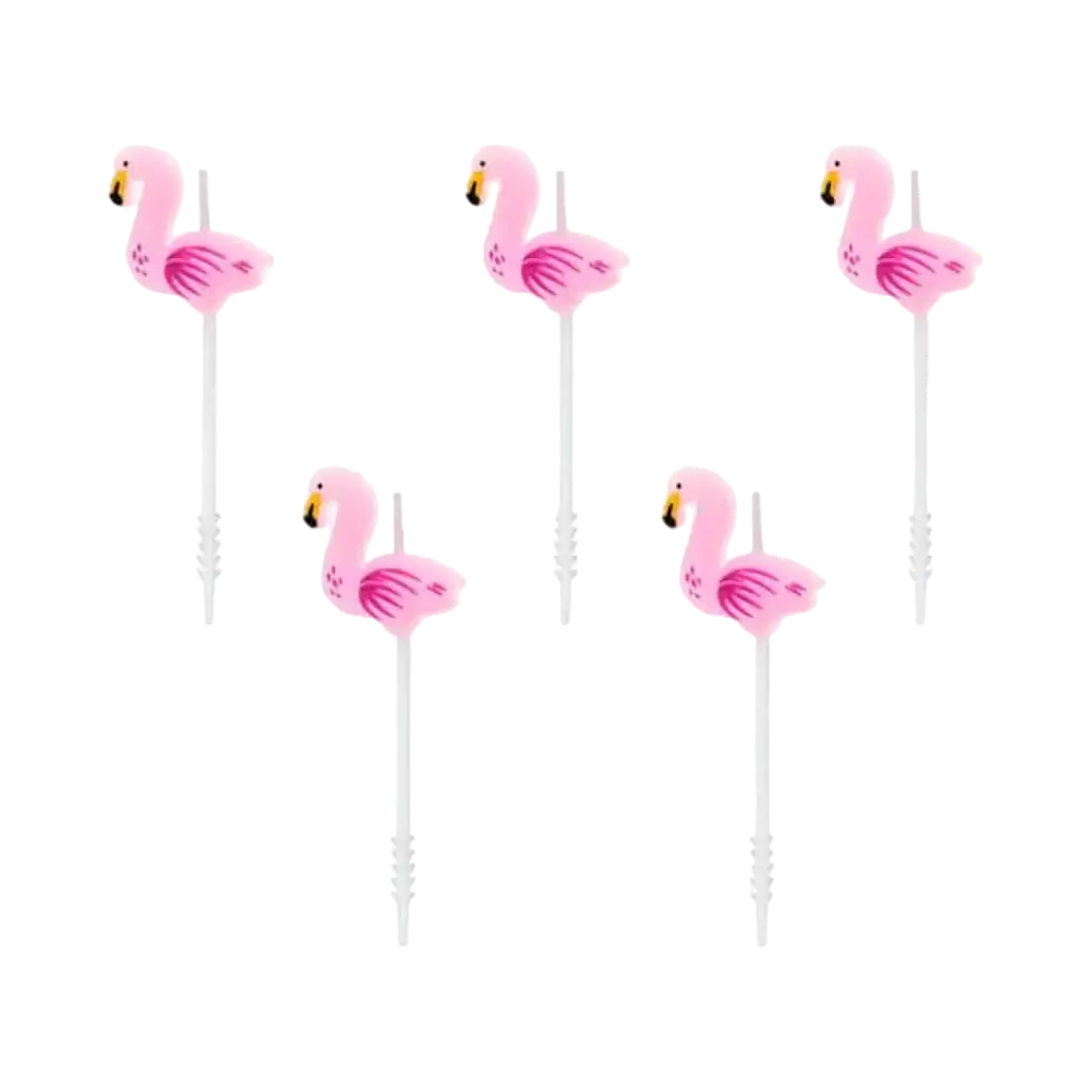 Pink flamingo candle (set of 5)