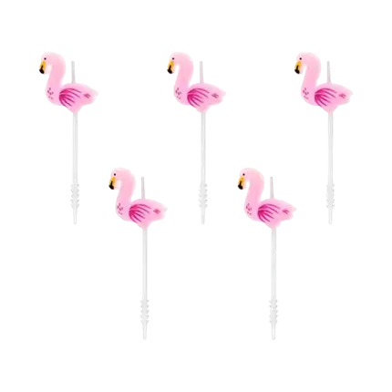 Pink flamingo candle (set of 5)