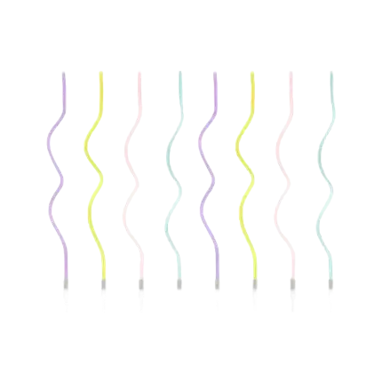 8 mixed curly birthday candles (14cm)