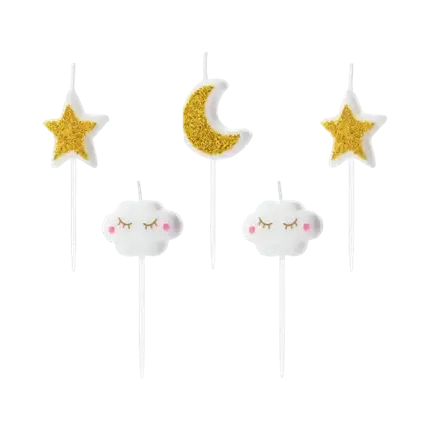 Little Star birthday candles Gold (set of 5)