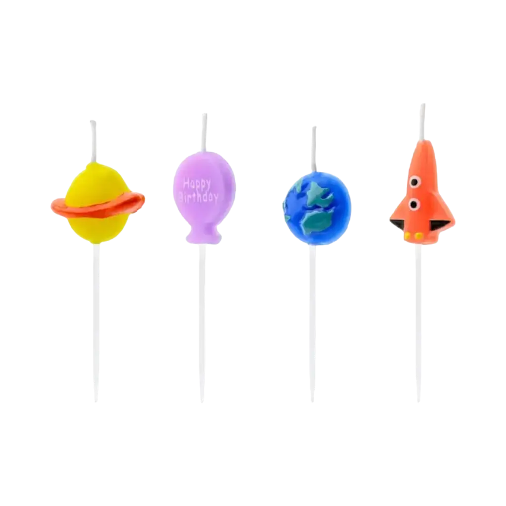 Birthday candles "Space" (set of 4)