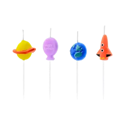 Birthday candles Space (set of 4)