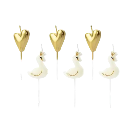 Lovely birthday candles in gold (set of 6)