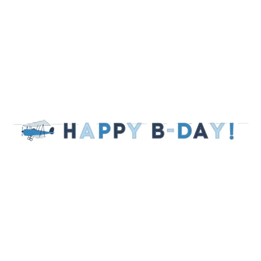 Happy Birthday Aviateur garland blue